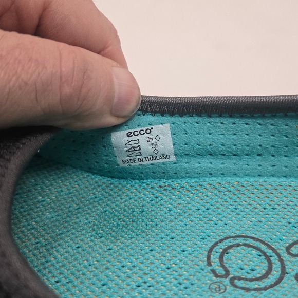 ECCO Womens Mary Jane Natural Motion Grey Teal Mesh Slip On Flat Size 38 7-7.5 - Picture 6 of 7